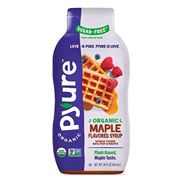 Pyure Organic Maple Flavored Syrup, Zero Sugar, 2 Net Carb, Gluten-Free, Plant-Based Maple Syrup for...