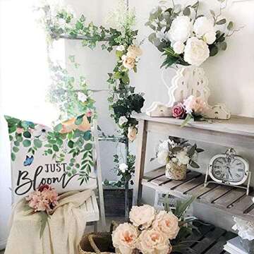 Spring Pillow Covers 18x18 Set of 4 Farmhouse Spring Decor Home Sweet Home Floral Bloom Hello Spring Pillows Decorative Throw Pillows Spring Decorations A534-18