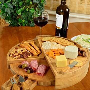 Picnic at Ascot Bamboo Cheese Board - Elegant & Compact
