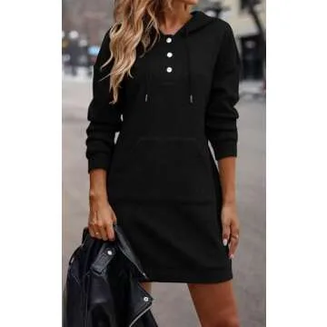 PRETTYGARDEN Long Sleeve Hoodie Dress for Women