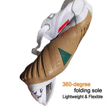 T.O.P ONE Kung Fu Martial Arts Parkour Shoes,Rubber Sole Sneakers-Black 36(US Men 5|Women 6)