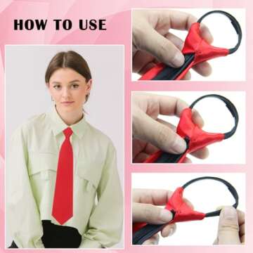 Luckyvestir Adjustable Red Pre-tied Necktie for All