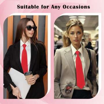 Luckyvestir Adjustable Red Pre-tied Necktie for All