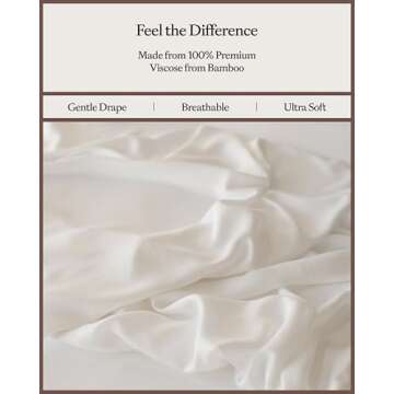 Cozy Earth Luxury Bed Sheet Set - 100% Viscose from Bamboo Fabric, Ultra-Soft & Breathable, Fits Regular & Deep Pocket Mattresses up to 20" - 4 Pieces Queen Sheet Set White