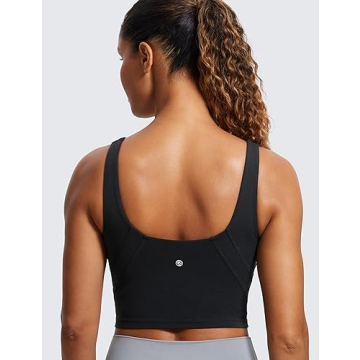 CRZ YOGA Women’s V Neck Longline Sports Bra - Soft & Supportive
