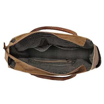 CLA Bags Sel De Mer Upcycled Canvas Hand Bag Upcycled Canvas & Cowhide Tote Bag, Upcycled Canvas & Cowhide Leather Bag