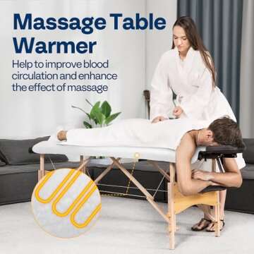 VIVOHOME Massage Table Warmer with Timer and 5 Heat Settings from 68℉ to 131℉ for Spa Bed, 71" X...