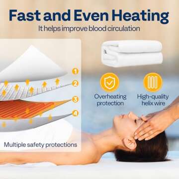 VIVOHOME Massage Table Warmer with Timer and 5 Heat Settings from 68℉ to 131℉ for Spa Bed, 71" X 30" (L X W)