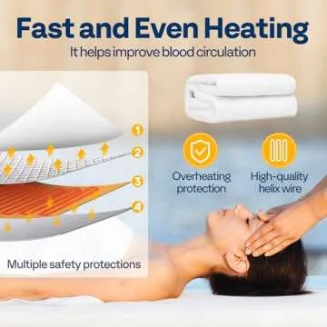 VIVOHOME Massage Table Warmer with Timer and 5 Heat Settings from 68℉ to 131℉ for Spa Bed, 71" X 30" (L X W)