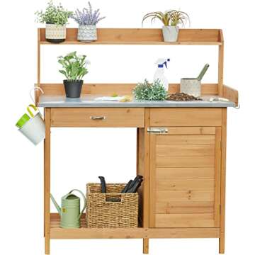 Yaheetech Outdoor Potting Tabletop Cabinet