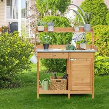 Yaheetech Outdoor Potting Tabletop Cabinet