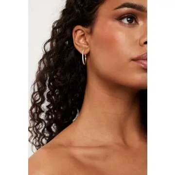 Electric Picks Jewelry Cadillac Hoops - Classic 14kt Gold Plated Crystal Hoop Earrings, Lightweight ...