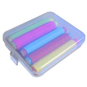 5xLunies Chalk Holder with Storage Hard Case - Blackboard Adjustable Chalk Clip Set for Teachers Kid...