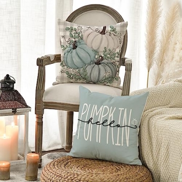 AVOIN Hello Pumpkin Fall Throw Pillow Covers Set of 4