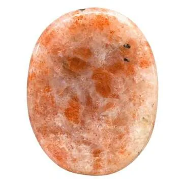 Sunstone Worry Stone Crystals and Healing Stones - Worry Stones for Stress Relief Gifts - Piedra Crystal Fidget for Meditation, Calming, Relaxation - Unique Stocking Stuffers and Birthday Gifts for Women, Men