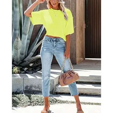 Yuccalley Women's Summer Crop Tops - Chic & Comfortable T-Shirts