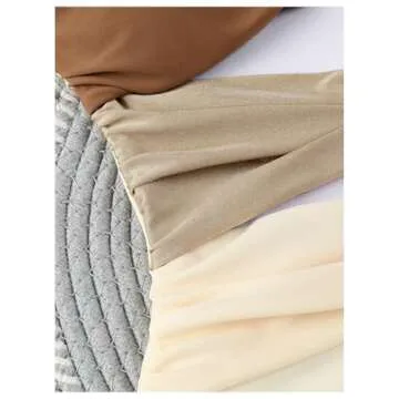 Verdusa Women's Cut Out Colorblock One Piece Swimsuit Ruched Swimwear Bathing Suit Brown Beige Medium