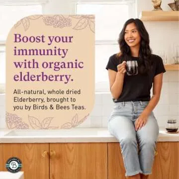 BIRDS AND BEES TEAS Dried Elderberries Bulk 1 lb - Makes Great Organic Elderberry Tea - Sambucus Nigra is Known for It's Immune System Booster Properties