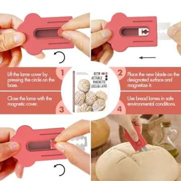 MEKER Bread Lame Magnetic Dough Scoring Tool for Baking