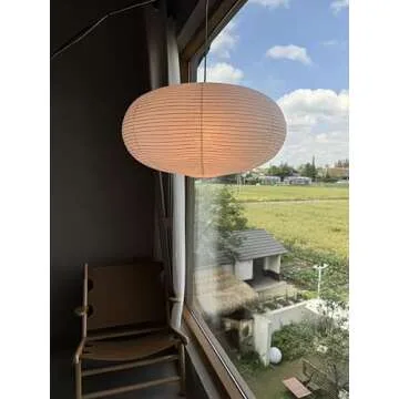 Henjjras large White Oblate Pendant Lamp Shade 55.5cm(21.85in) Chinses lantern Home Decor Paper Ceiling Lampshade