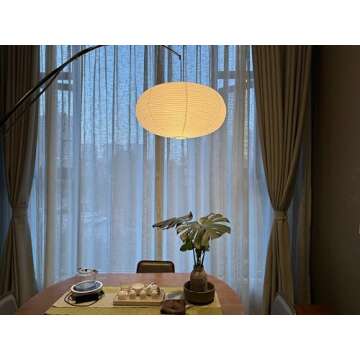 Henjjras large White Oblate Pendant Lamp Shade 55.5cm(21.85in) Chinses lantern Home Decor Paper Ceiling Lampshade