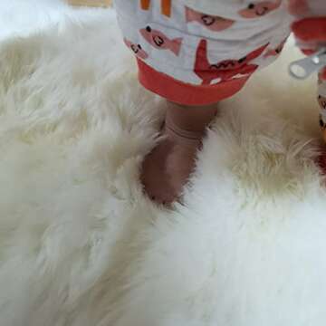 Champlus Genuine Australian Merino Sheepskin Rug, 2.3x6.6 ft Lambskin Area Rug, Double Pelt, White