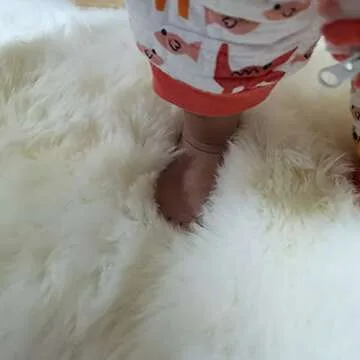 Champlus Genuine Australian Merino Sheepskin Rug, 2.3x6.6 ft Lambskin Area Rug, Double Pelt, White