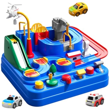 TEMI Boys Toys Car Track - Adventurous Race Set for Kids 3-7 Years