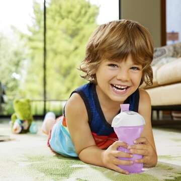 Munchkin Click Lock Bite Proof Sippy Cup Set - 9 Oz, 2 Pack, Pink/Purple