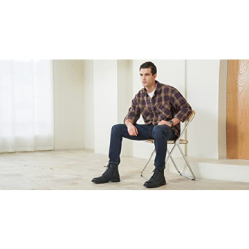 Vostey Men's Stylish Casual Boots with Zipper Design