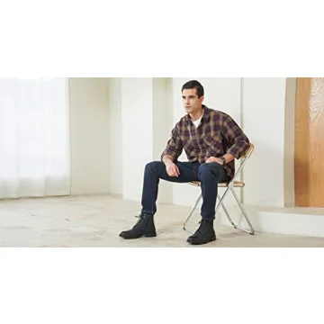 Vostey Men's Stylish Casual Boots with Zipper Design