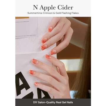 ohora Semi Cured Gel Nail Strips (N Apple Cider) - Works with Any UV Nail Lamps, Salon-Quality, Easy...