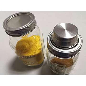 Mason Jars Shaker Lids Regular Mouth Sealing Lids for Mix Spices Canning Jar Lid Set of 4