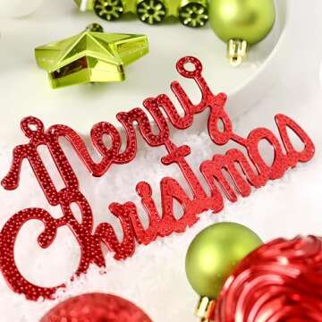 Shatterproof Christmas Tree Ornaments Set - 65 Count Assorted