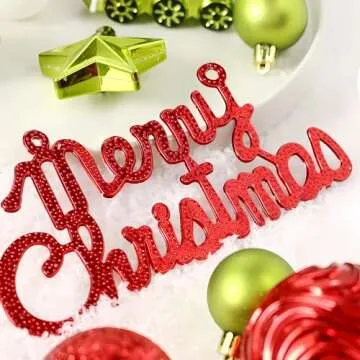 Shatterproof Christmas Tree Ornaments Set - 65 Count Assorted