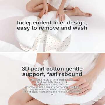 Busarilar Pregnancy Pillows for Sleeping, Maternity/Pregnancy Body Pillow Support for Back, Legs, Belly, HIPS of Pregnant Women, Detachable and Adjustable with Pillow Cover (Grey, Small)