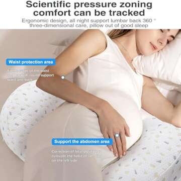 Busarilar Pregnancy Pillows for Sleeping, Maternity/Pregnancy Body Pillow Support for Back, Legs, Belly, HIPS of Pregnant Women, Detachable and Adjustable with Pillow Cover (Grey, Small)