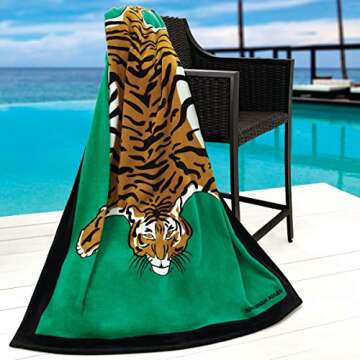 Avanti Linens Jonathan Adler Tiger Beach Towel, Green