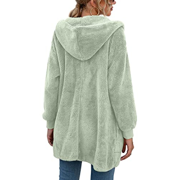 LONGYUAN Women's Cozy Fleece Hooded Sweater with Pockets