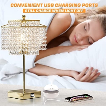 Luvkczc USB Crystal Table Lamp - Touch Control & Dimmable