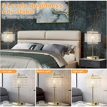 Luvkczc USB Crystal Table Lamp - Touch Control & Dimmable