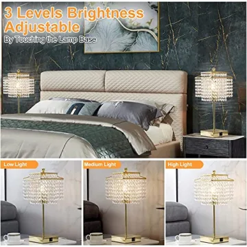 Luvkczc USB Crystal Table Lamp - Touch Control & Dimmable
