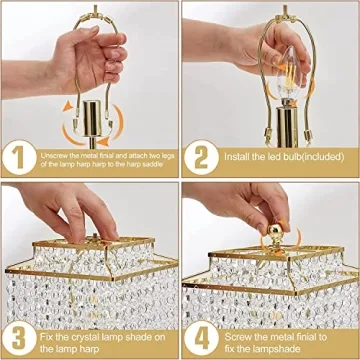 Luvkczc USB Crystal Table Lamp - Touch Control & Dimmable