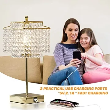 Luvkczc USB Crystal Table Lamp - Touch Control & Dimmable
