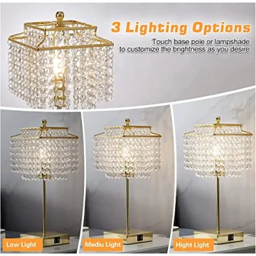 Luvkczc USB Crystal Table Lamp - Touch Control & Dimmable