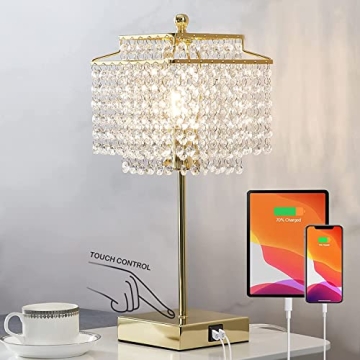 Luvkczc USB Crystal Table Lamp - Touch Control & Dimmable