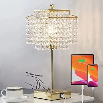 Luvkczc USB Crystal Table Lamp - Touch Control & Dimmable