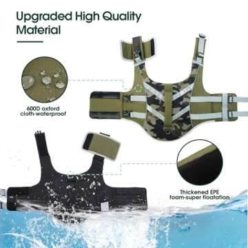 Kuoser Reflective Dog Life Jacket For Safe Aquatic Fun