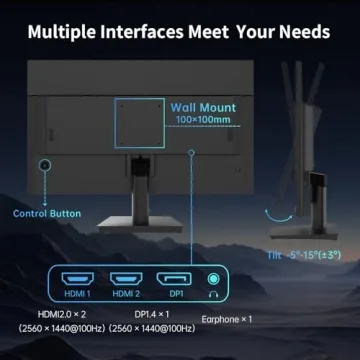 KTC 27 Inch QHD Monitor with Anti-Blue Light Technology
