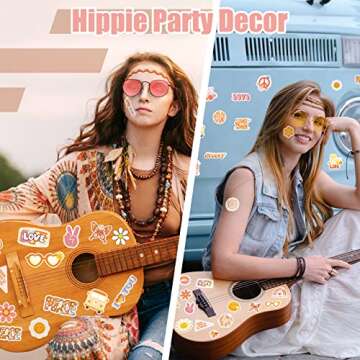 Tudomro 200 Pcs Hippie Stickers for Water Bottles & Car